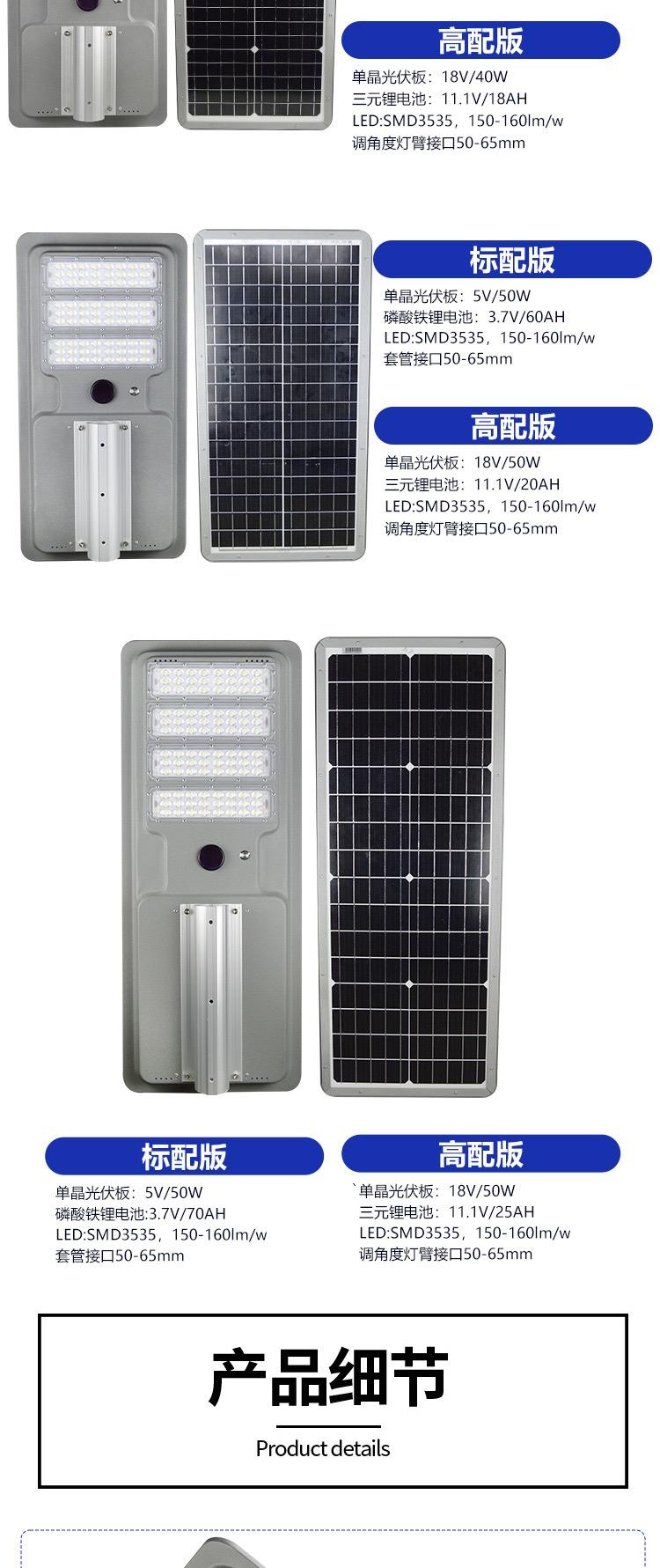 Outdoor integrated engineering module solar street light