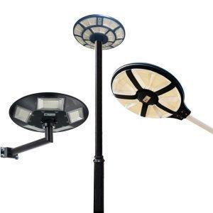 Outdoor solar powered flying saucer engineering wall light