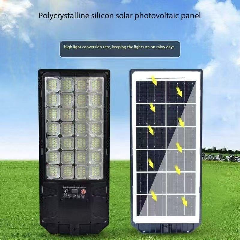 Solar-powered four-sided light outdoor radar sensor wall lamp