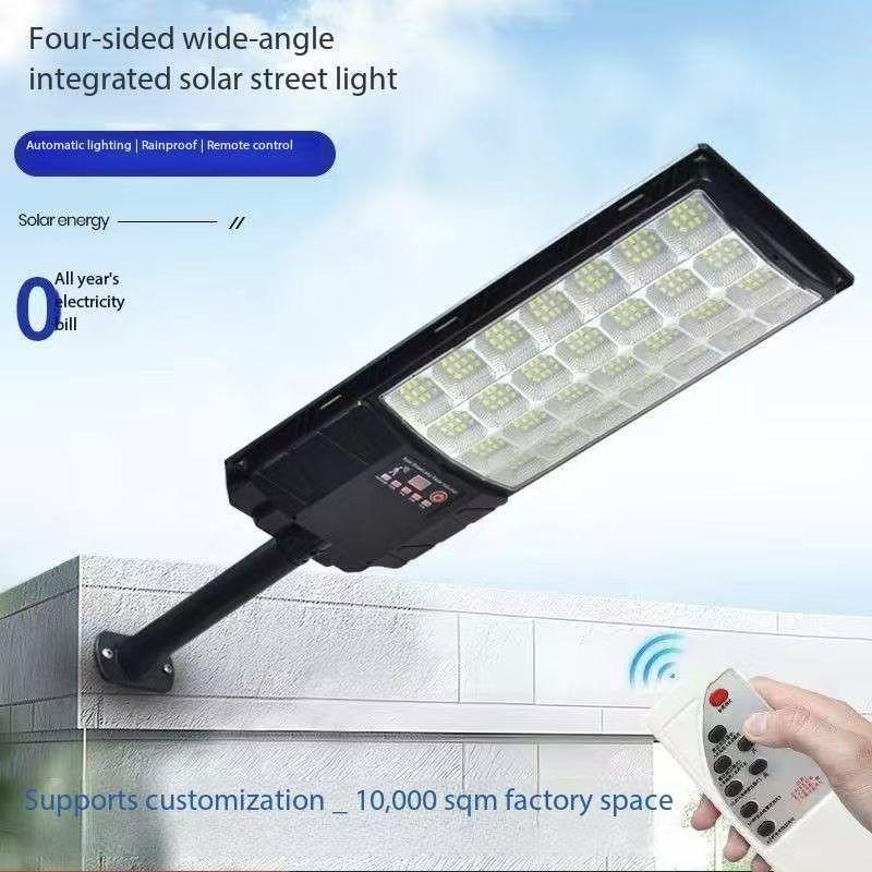 Solar-powered four-sided light outdoor radar sensor wall lamp